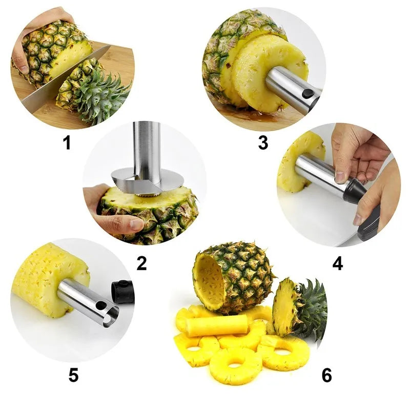 SliceEZZY™ - Stainless Steel Pineapple Slicer.